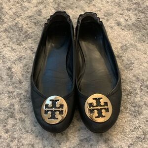 Tory Burch Minnie Travel Ballet Flats, Black, Size 11